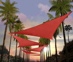 Amgo 24' x 24' x 24' Red Triangle Sun Shade Sail Outdoor Canopy Awning UPF50+ by Amgo