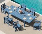 SERWALL 7-Piece Patio Dining Sets, All Weather HDPE Outdoor Furniture Set by SERWALL