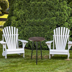 Metal Outdoor Side Tables Set of Two Small Outside Round End Table - Image 2