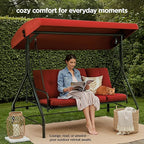 Porch Swing - 3-Seat Patio Outdoor Swing - Image 4
