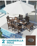 Ciokea HDPE Outdoor Dining Set, 7-Piece Patio Table and Chairs Set - Image 4