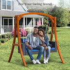 VINGLI Heavy Duty 800 LBS Wicker Hanging Porch Swing - Image 7