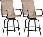 Yaheetech Patio Swivel Bar Stools Outdoor Chairs Set of 2 Outdoor High Bistro by Yaheetech