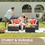 Devoko 5 Pieces Patio Furniture Sets All Weather Outdoor Sectional Patio Sofa - Image 6