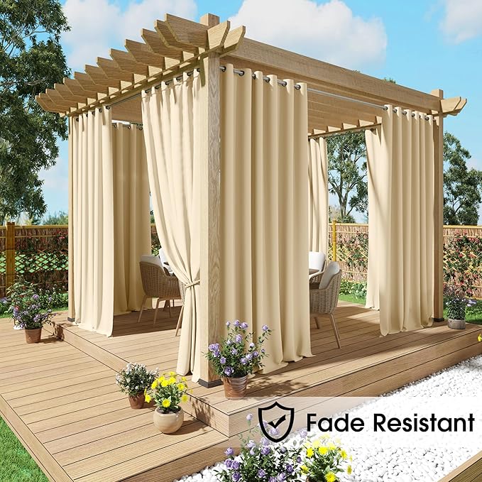 NICETOWN Fade Resistant Outdoor Curtains 2 Panels, Lightfastness Grade 4 - Image 4