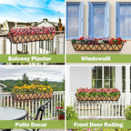 6pcs 30 Inch Window Deck with Coco Liner, Metal Hanging Flower Planter Window - Image 5
