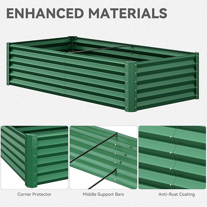 YITAHOME 72x36x18 in 2pcs Galvanized Raised Garden Bed Kit, Large Metal Planter - Image 7