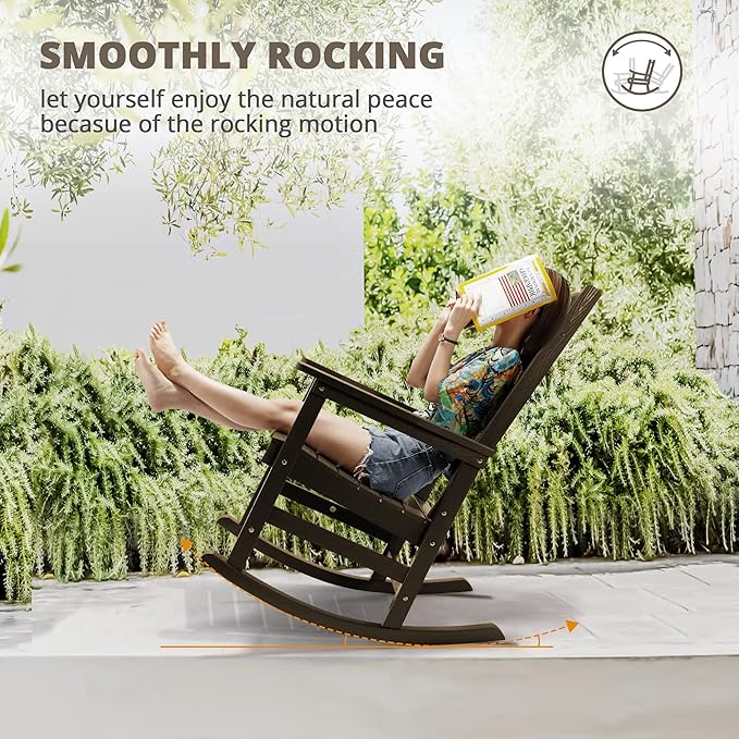 LUE BONA Outdoor Rocking Chairs Set, Poly Porch Rockers - Image 8