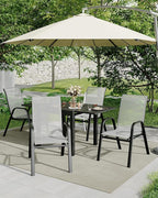 Outdoor Stackable Dining Chairs Set of 4, High-Back Patio Stacking Chairs - Image 3