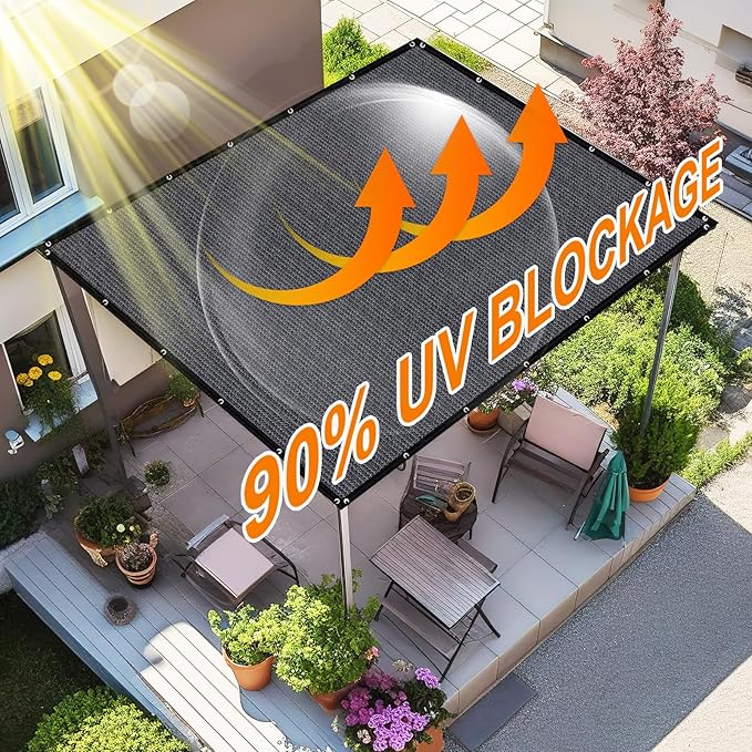 Artpuch 90% Sun Shade Cloth, 10 x 16 FT Pergola Shade Cover Canopy - Image 3