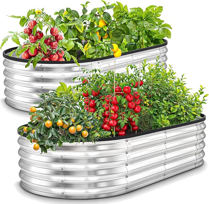 Utopia Home Galvanized Raised Garden Bed, 4 by 2 feet Lightweight Planter Boxes by UTOPIAHOME