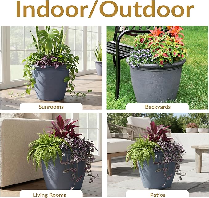 Sunnydaze 20-Inch Anjelica Large Plastic Pot - Image 5