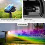 Kingsyard Solar Lights Outdoor Waterproof IP68, 47 LEDs 3 Lighting Modes USB & - Image 3