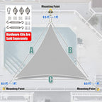 Amgo Custom Size 6' x 6' x 6' Grey Triangle Sun Shade Sail Order to Make Canopy - Image 7