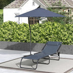 Outsunny Folding Chaise Lounge Chair, Patio Sun Tanning Chair, Outdoor Chaise - Image 8