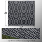 SAND MINE Waterproof Outdoor Rug 8x8 ft, Plastic Reversible Rug, Modern Area Rug - Image 2
