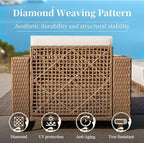2 Pieces Patio Furniture Set, Outdoor Rattan Wicker Armchirs and Ottomans - Image 5