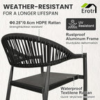 8 Pcs Stackable Patio Dining Chairs, Aluminum Rattan Outdoor Dining Chair - Image 4