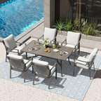 NATURAL EXPRESSIONS 7 Piece Patio Dining Table Outdoor Furniture Set - Image 6