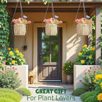 Metal & Macrame Plant Hanger Indoor/Outdoor Use – Heavy Duty Hanging Planter - Image 2