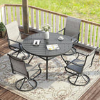 VICLLAX Round Patio Table with Adjustable Umbrella Hole - Image 4