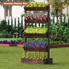 FILWH Wooden Raised Garden Bed Vertical Planter Box, Freestanding Plant Stand - Image 4