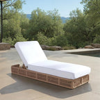 SAFAVIEH Outdoor Collection Gillian Tan Rope/White Cushion Chaise Lounge Chair - Image 2