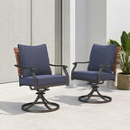 Grand patio 2-Piece Outdoor Dining Chair Set, 2 Leather-Look Wicker 360-Degree - Image 2