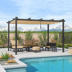 PURPLE LEAF 10' x 13' Aluminum Outdoor Pergola Wind-Resistant Retractable - Image 3