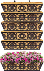 6 Pack 24 Inch Window Boxes Planters Railing Planter Box by KarlliuHOMEGARDEN