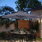 Flash Furniture Sedona Round Solar Cantilever Umbrella, Commercial Grade - Image 4