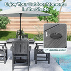 Pamapic 5 PCS Outdoor Dining Set, Spacious HDPE Outdoor Table and Chairs - Image 3