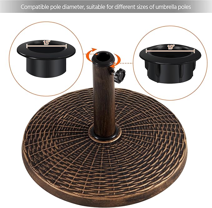 Yaheetech 22 lbs Heavy Duty Outdoor Umbrella Base 18" Round Patio All-Weather - Image 6