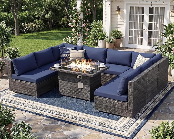 NICESOUL Extra Large 9 Pcs Outdoor Patio Furniture Set - Image 2