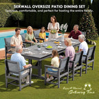 SERWALL 9 Piece Outdoor Dining Set - Image 8