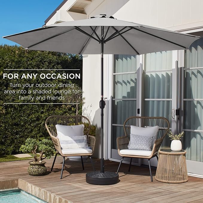 Best Choice Products 10ft Outdoor Table Compatible Steel Polyester Market Patio - Image 3