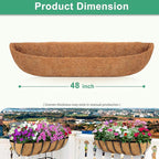Y&M 48" Coco Liner for Window Box Deck Basket Planter Trough Coconut Fiber - Image 3