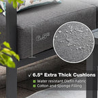 Patio Furniture Set, 6 Pieces Outdoor Couch Sectional, L Shaped Patio Sofa - Image 4