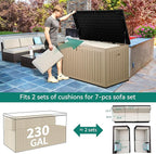 YITAHOME XXL 230 Gallon Large Deck Box, Outdoor Storage - Image 8