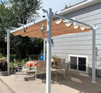 PURPLE LEAF 10' x 13' Aluminum Outdoor Pergola White Retractable Pergola by Unknown