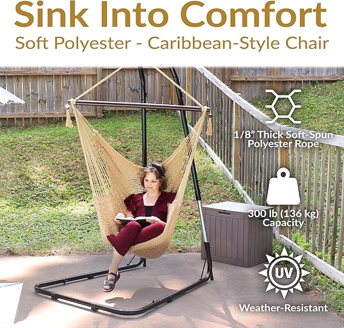 Sunnydaze Outdoor Hammock Chair Swing - Image 2