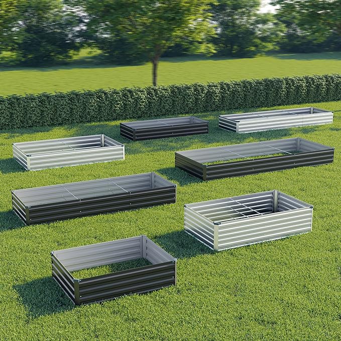 8x4x1 ft Galvanized Raised Garden Bed, Outdoor Planter Box Metal Patio Kit - Image 5