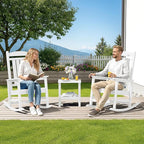 SERWALL Outdoor Rocking Chairs Set of 4, Oversized HDPE Porch Rockers - Image 2