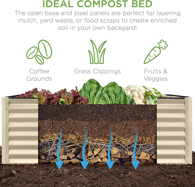 Best Choice Products 6x3x2ft Outdoor Metal Raised Garden Bed, Deep Root Box - Image 4