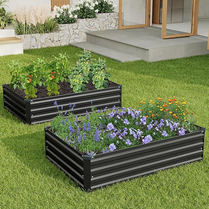 4×3×1FT Galvanized Raised Garden Bed Kit, Metal Planter Boxes, Large Raised - Image 4