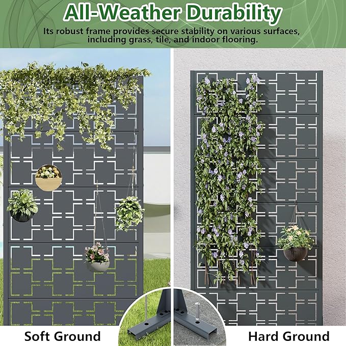 Casaphoria Metal Privacy Screen Outdoor, Darkgray-Square - Image 5