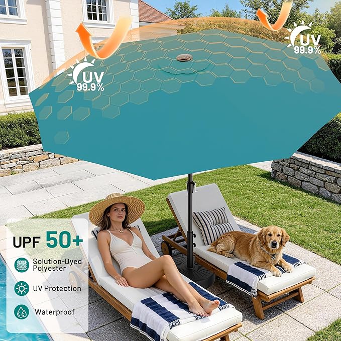 AreShark 9 FT Patio Umbrella for Outdoor, Outdoor Table Umbrella - Image 4
