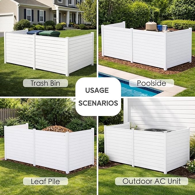 Kozyard 50" W x 48" H Outdoor Privacy Screens Aluminum Post, Air Conditioner - Image 5