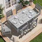 SERWALL Patio Dining Sets for 6 Person, HDPE Dining Set by SERWALL