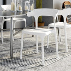 VECELO 4 Pack Plastic Stacking Chairs, Stackable Dining Chairs - Image 8